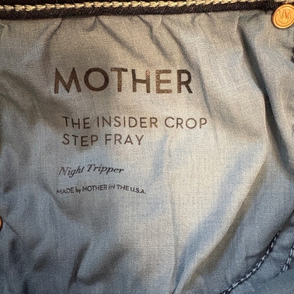 MOTHER The Insider Crop Step Fray Dark Blue Denim Jean Night Tripper Wash Sz 29 - Picture 13 of 13
